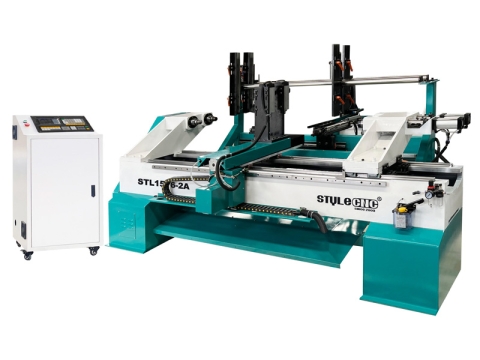 Twin-Spindle CNC Lathe Machine for Wooden Pool Cues Making Twin-Spindle CNC Lathe Machine for Wooden Pool Cues Making