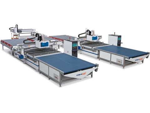 Automatic CNC Nesting Production Line with Twin CNC Routers Automatic CNC Nesting Production Line with Twin CNC Routers