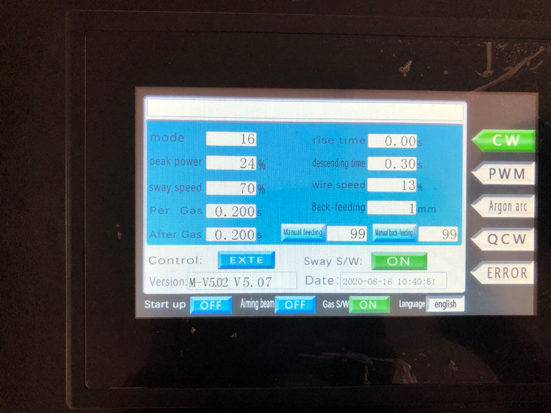 Handheld Laser Welding Machine Control System Handheld Laser Welding Machine Control System