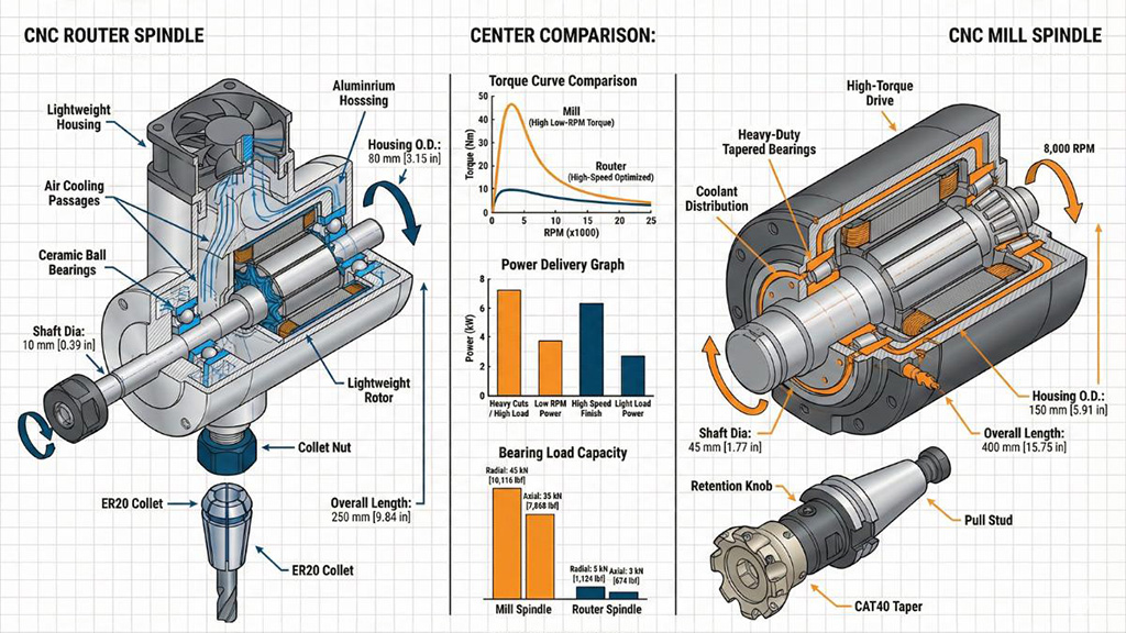 CNC Router vs CNC Mill: Technical Specifications Comparison CNC Router vs CNC Mill: Technical Specifications Comparison