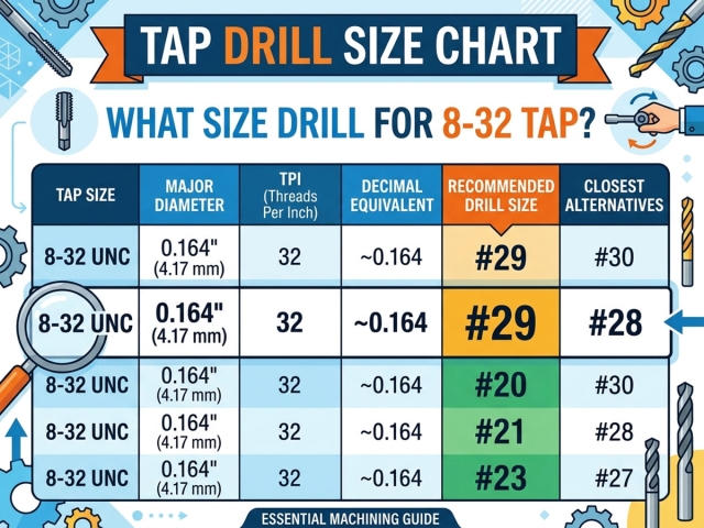 What Size Drill for 8-32 Tap? Tap Drill Size Chart What Size Drill for 8-32 Tap? Tap Drill Size Chart